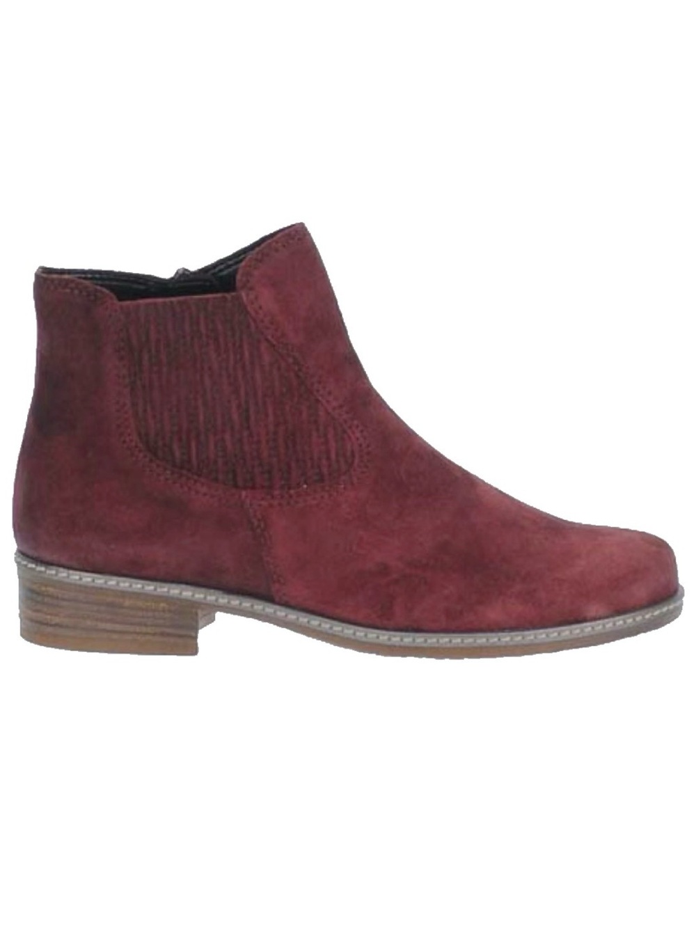 Gabor Comfort Suede Chelsea Ankle Booties Maroon Burgundy Wide Fit 8